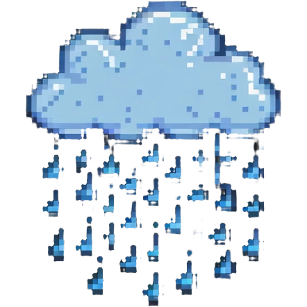 rain cloud with raindrops falling emoji