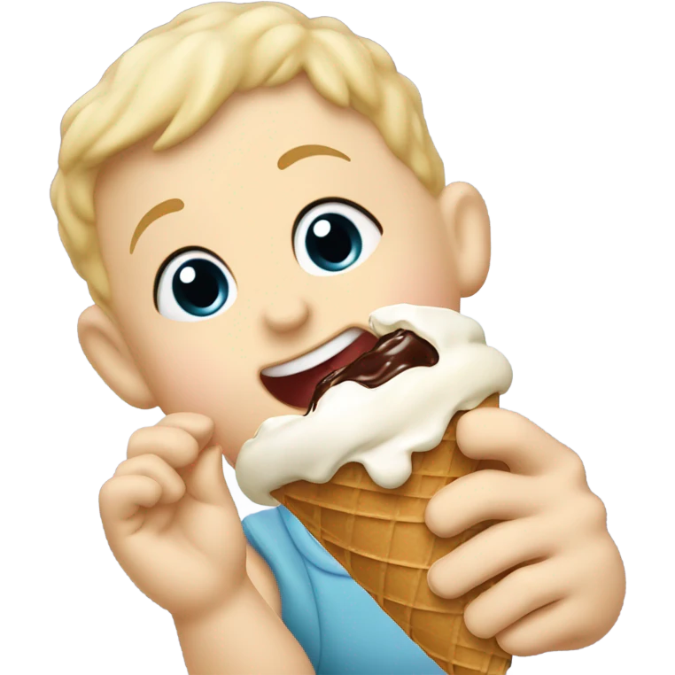 Baby eating ice cream emoji