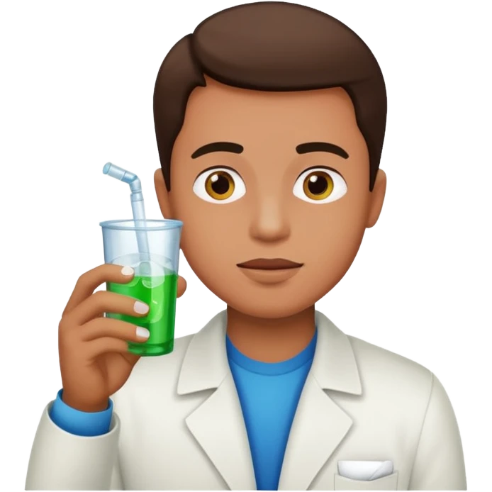 Man popping the pills and drinking sprite emoji