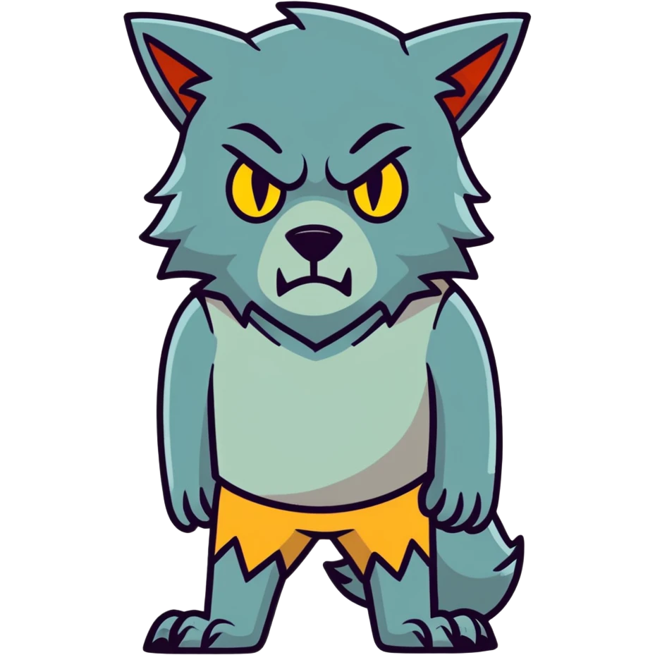 A sad werewolf emoji