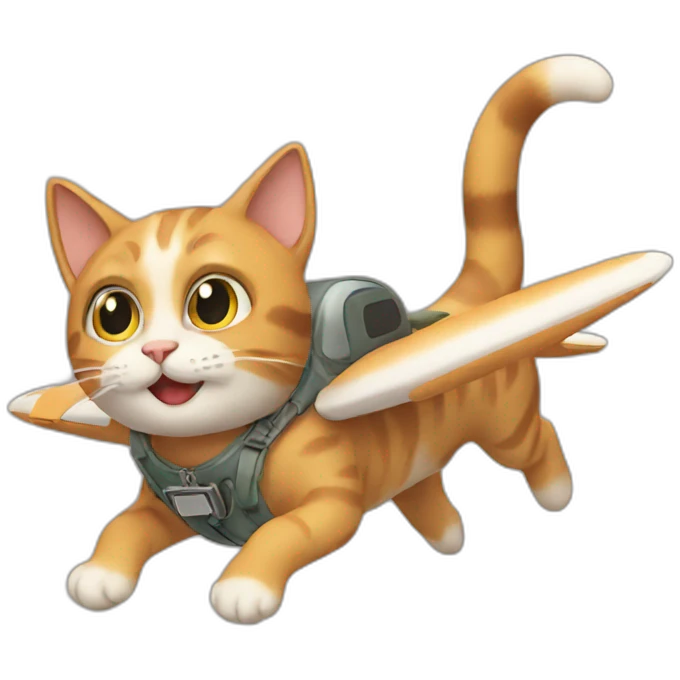 cat flying kit emoji