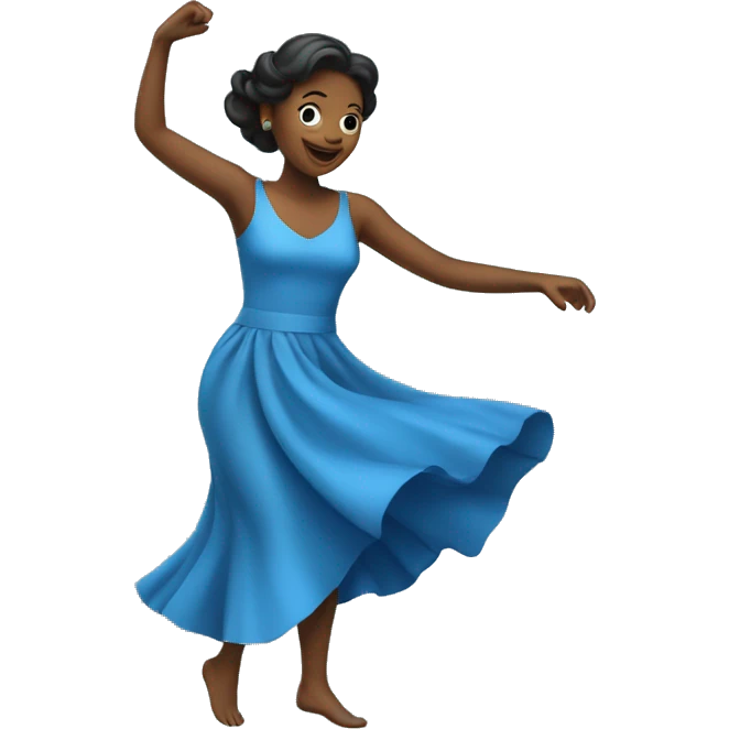 blue dress dancing woman emoji