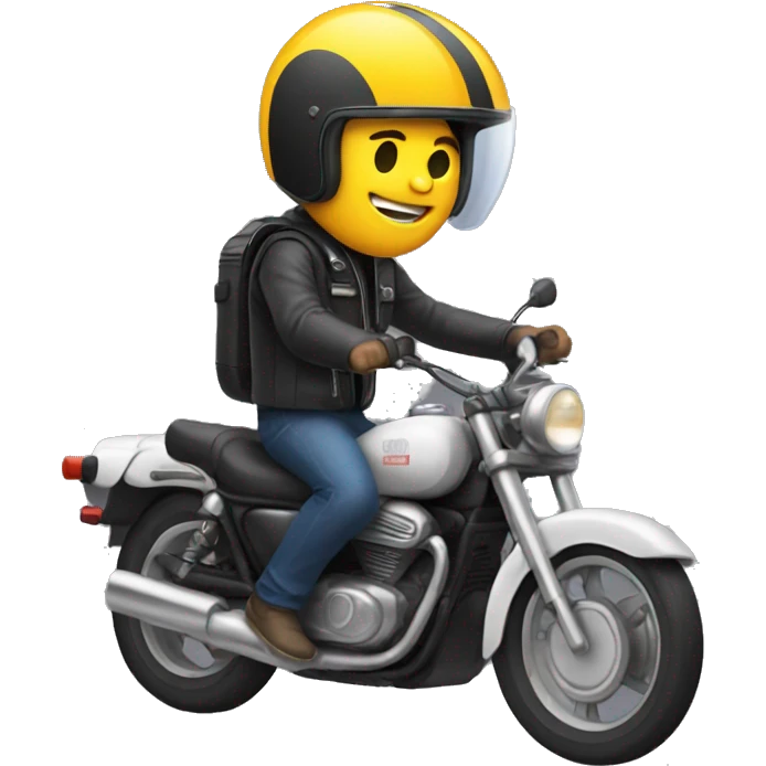 Guy with helmet on motorcycle  emoji