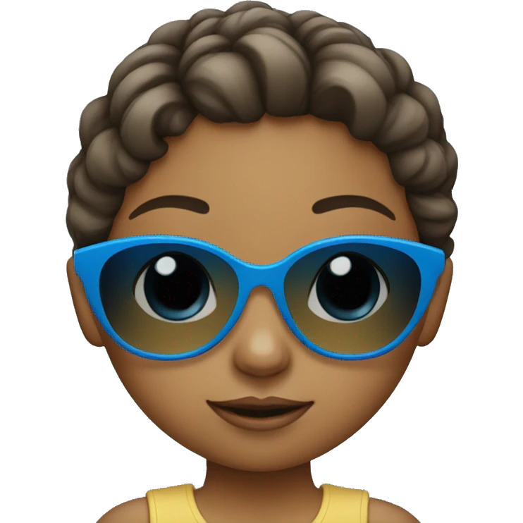 Little girl with blue sunglasses emoji