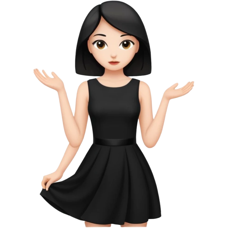 یک زن شیک مشکی پوش گنگ emoji