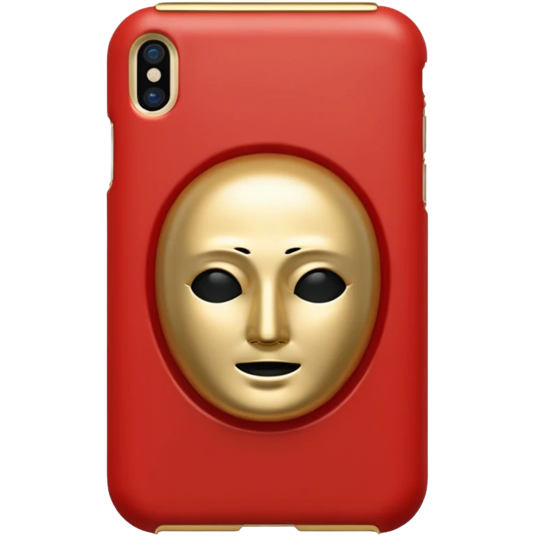 French frize emoji: NO FACE, red case front  emoji