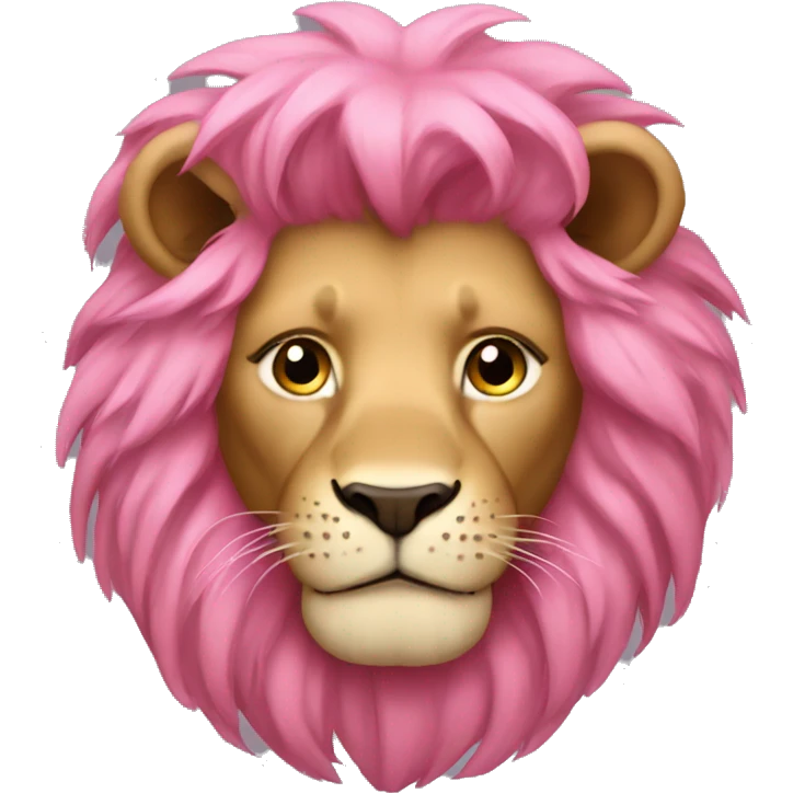 Lion with pink hair emoji