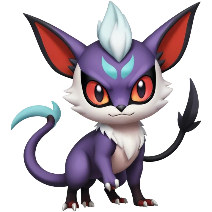 Edgy Cool Kawaii Litten-Noivern-Noibat-Absol-Pokémon Full Body emoji