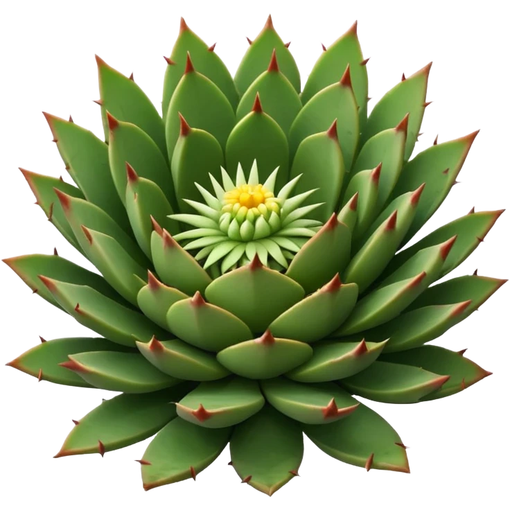 single spiky succulent with a flower emoji