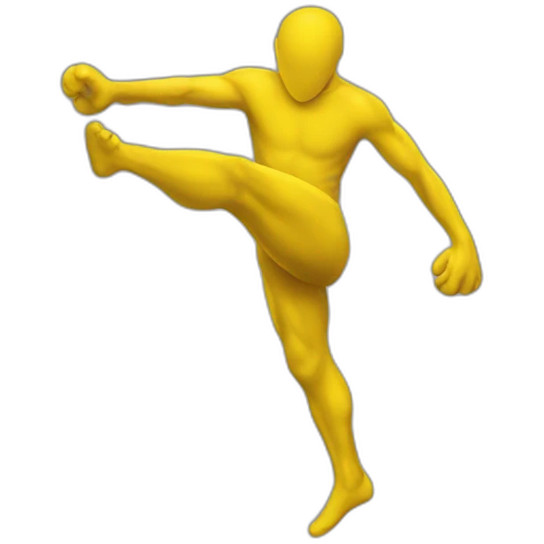 yellow kicking foot emoji