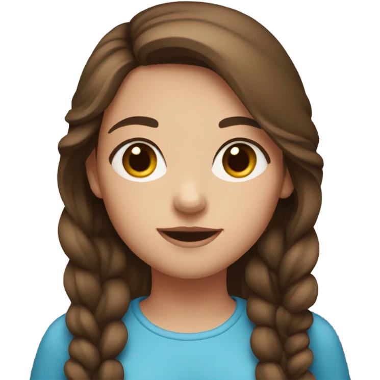 Girl with brown hair and blue eyes emoji