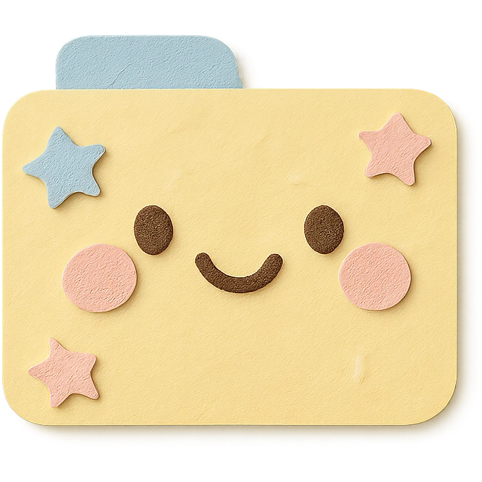 soft pastel cute tab divider with tiny stars with a smiling face accent emoji