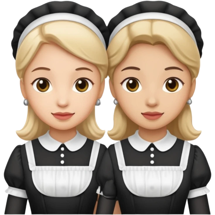 two maids are holding the mp emoji