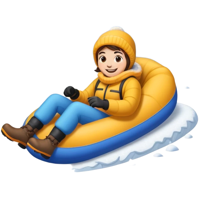 Tubing down snow emoji
