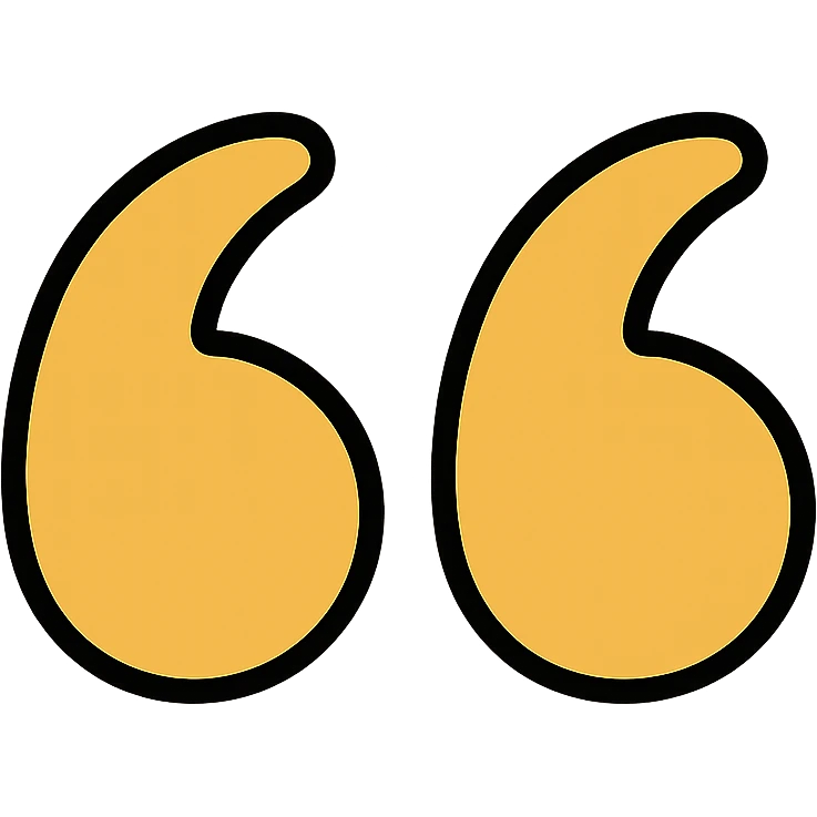 quotes icon in gold and black, outlined style emoji