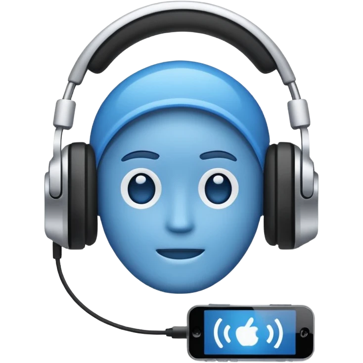 Podcast Broadcast Stream Blue Outline emoji