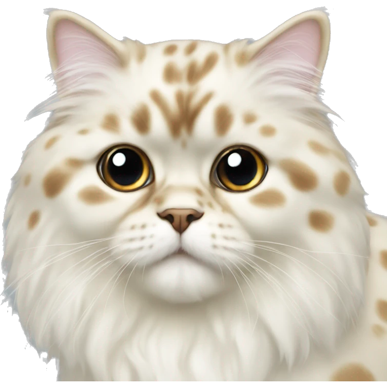 Cream and white spotted Persian emoji