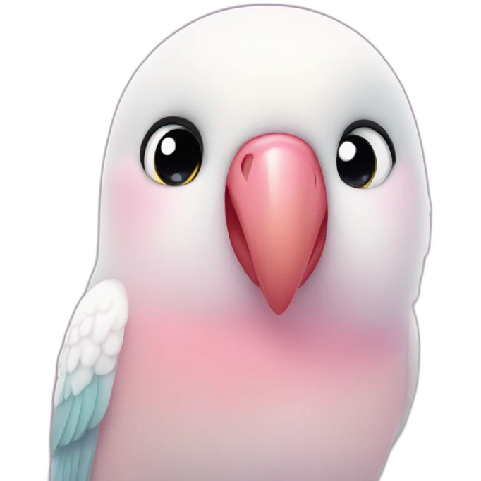 Lovebird white with pink beak emoji