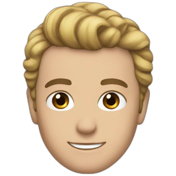 Macron cheveux bleu emoji