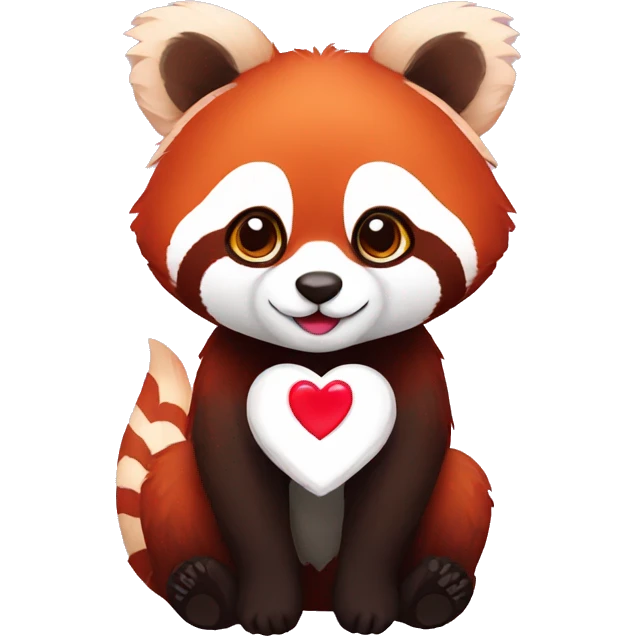red panda with heart emoji