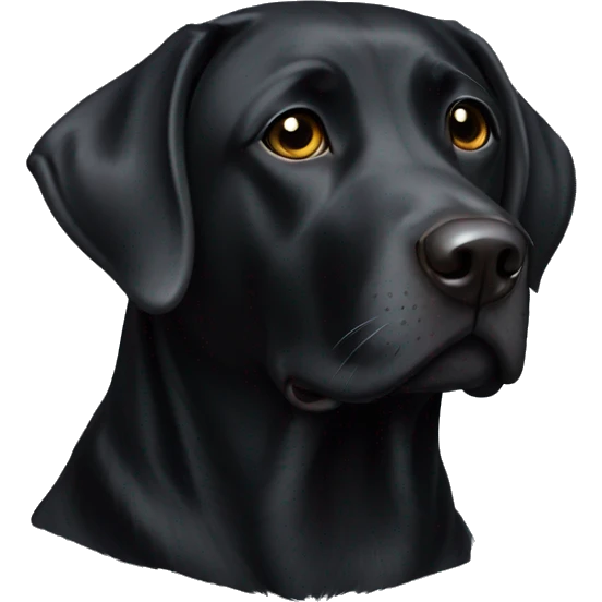 Black lab with small white patch on chest emoji