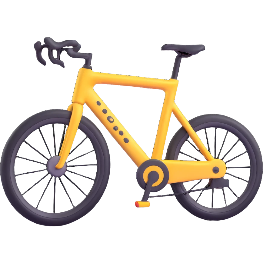3D emoji-style bike scanner, compact and playful, with a bike silhouette and scanning effect emoji
