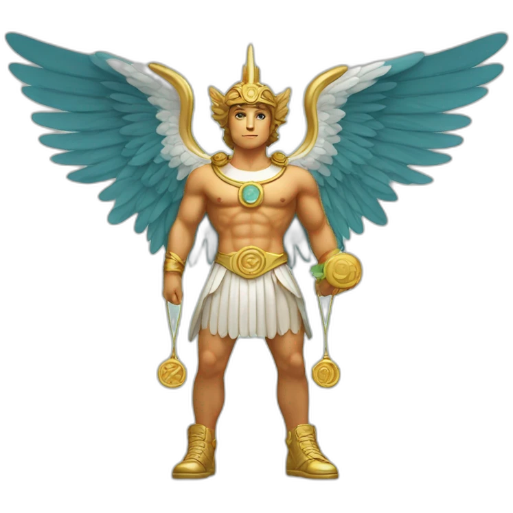 Hermes mythologic god with wings shoes emoji