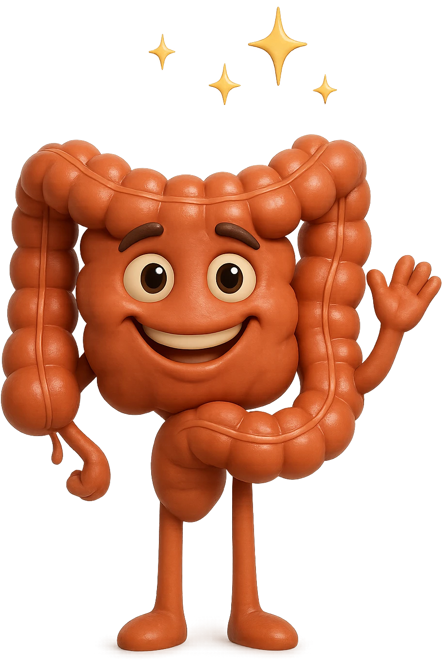 fammi un intestino identico a questo, ma felice e con le scintille di splendore dorate sopra, come se fosse in ottima salute emoji