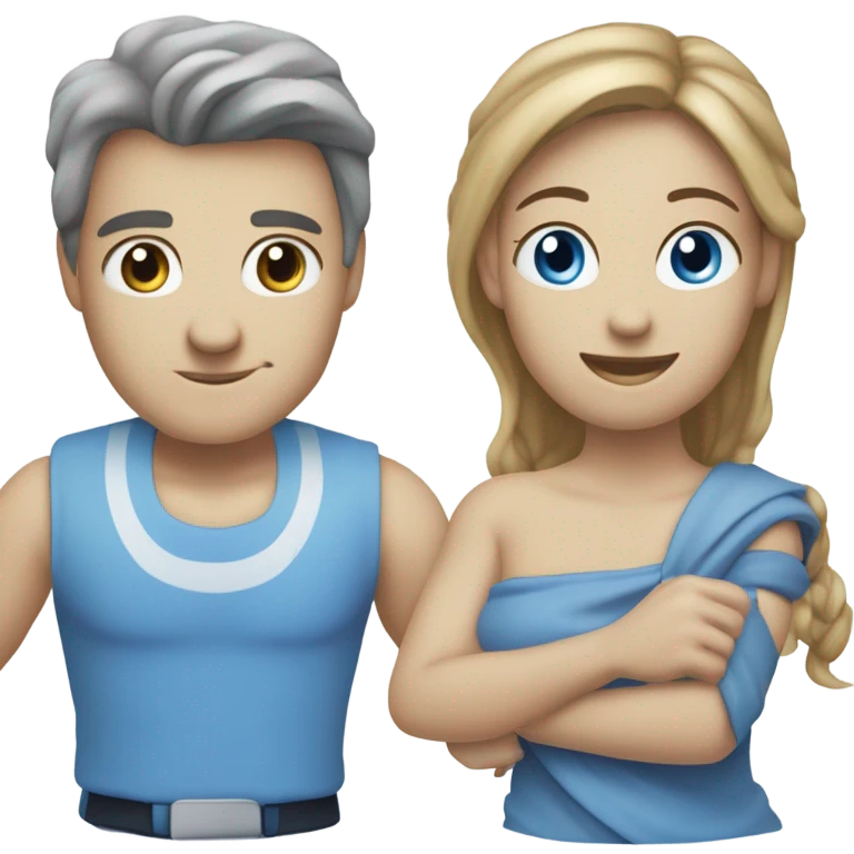 Inicial mes LC en azul emoji