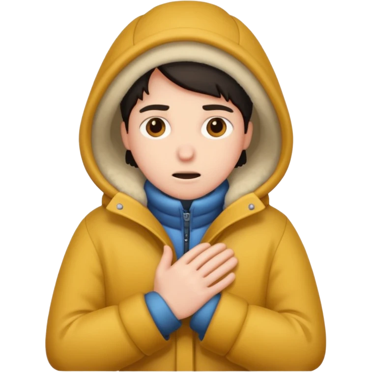 Uma pessoa congelando de frio emoji