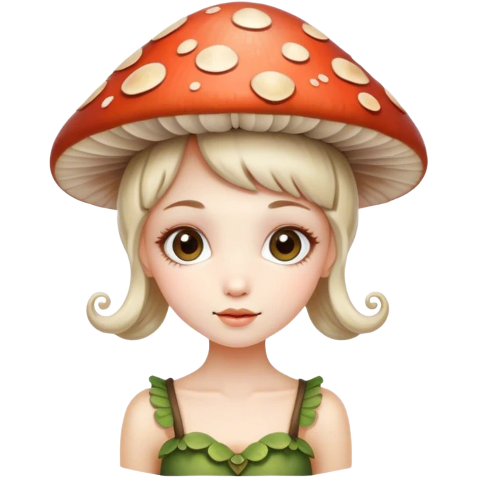 Mushroom girl fairy emoji