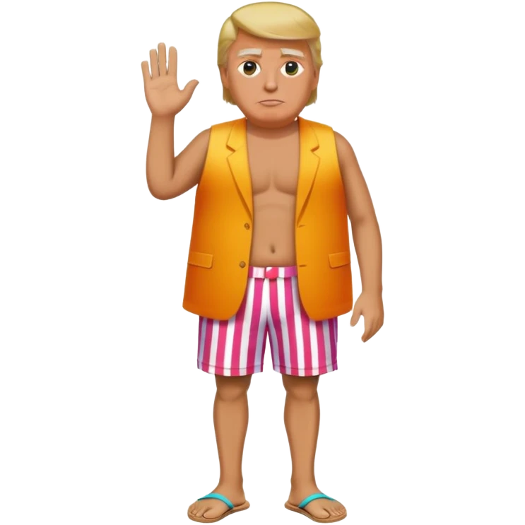 full body Trump standing in beach outfit emoji