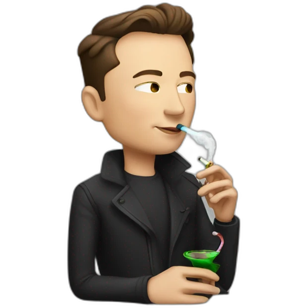 Elon Musk smoking shisha emoji