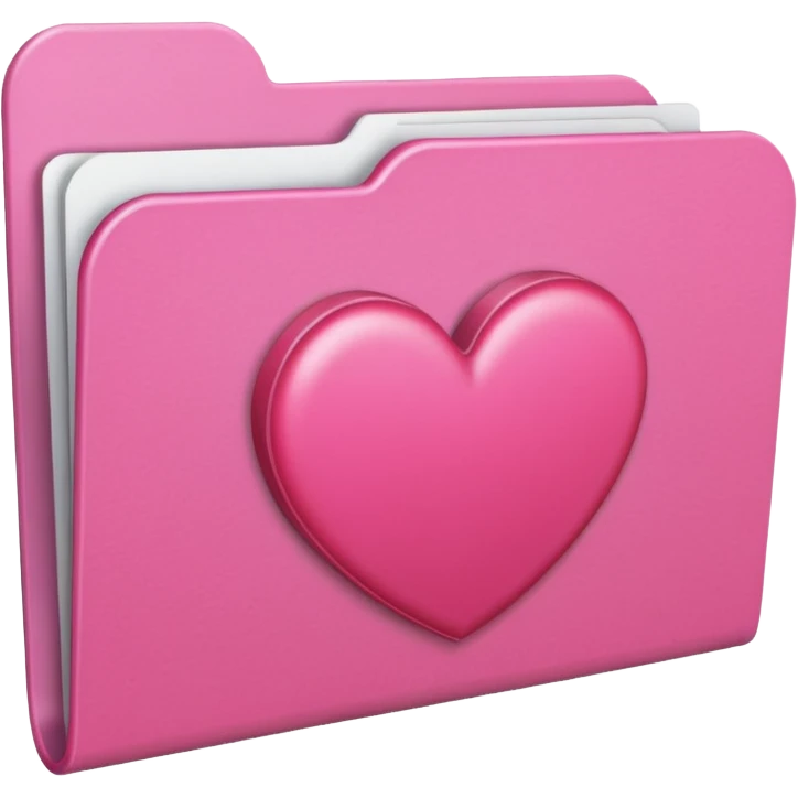 file folder pink with heart emoji