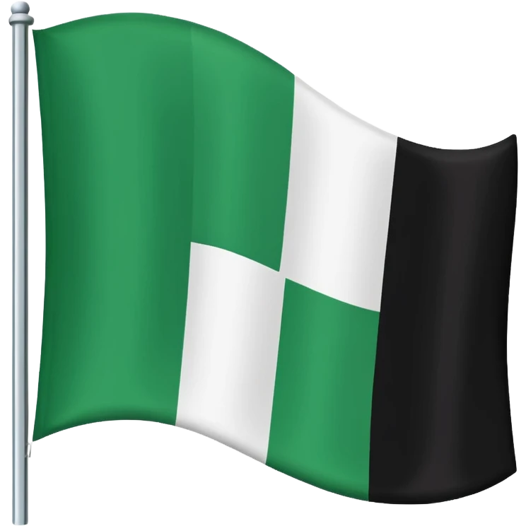 No js do a flag with green on top white in the middle and black on the bottom three sections don’t add any symbols or anything just those three colors spilt like top middle and bottom no just three sections 🇦🇪 exactly like this but remove the red part on the side emoji