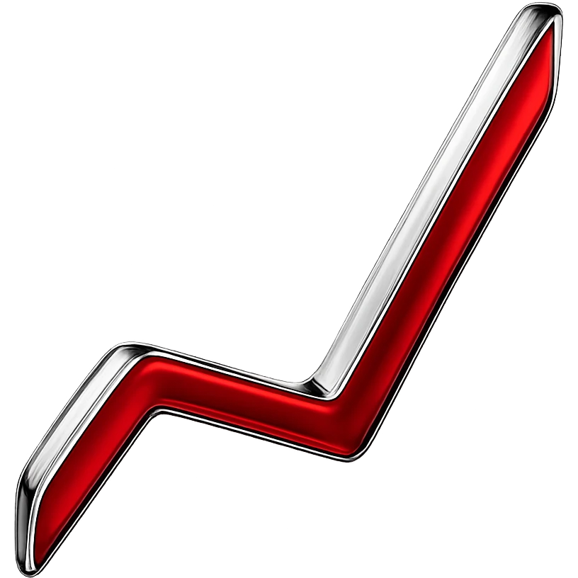 Make the chart chrome style with the line remaining red and shiny, no background. emoji