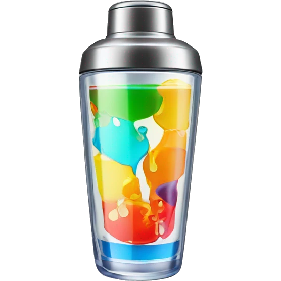 cocktail shaker with different colored liquids coming out emoji