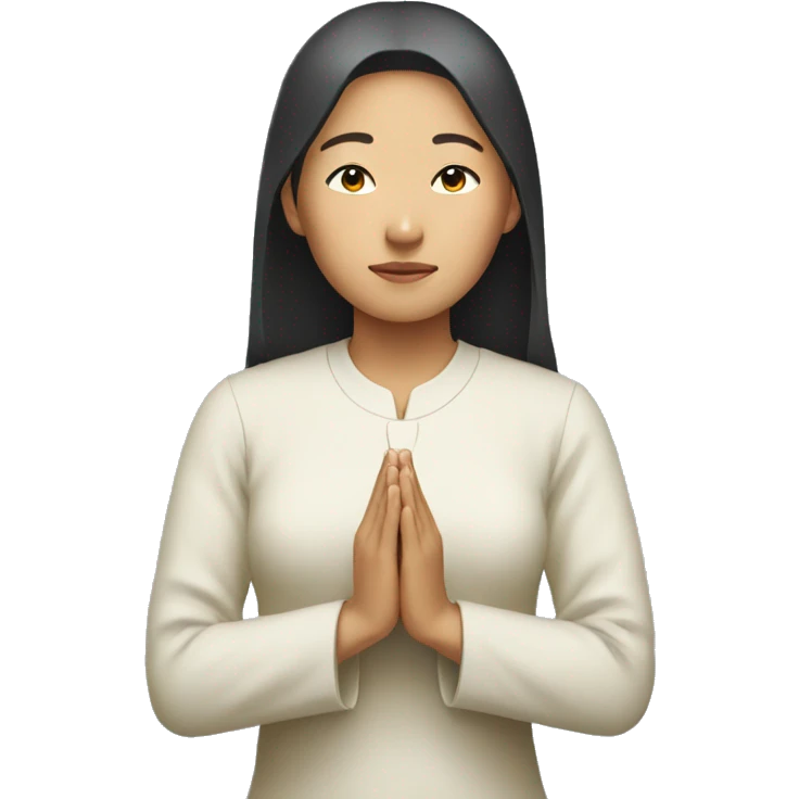 Asian woman praying emoji