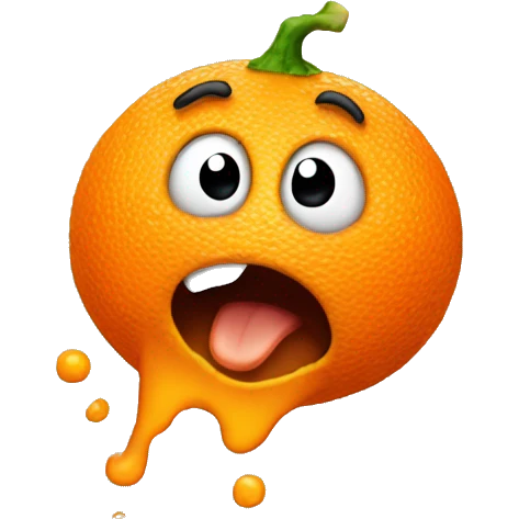 farting orange emoji