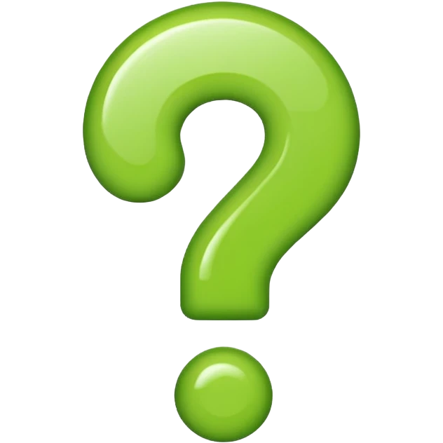 make question sign inlight green color emoji emoji