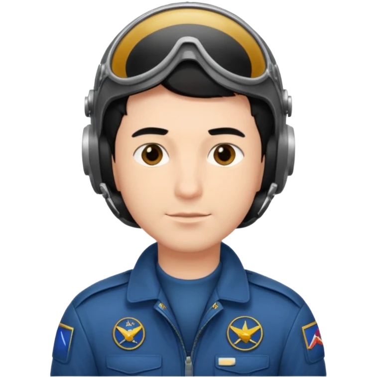 A male pilot with fair skin and short black hair emoji