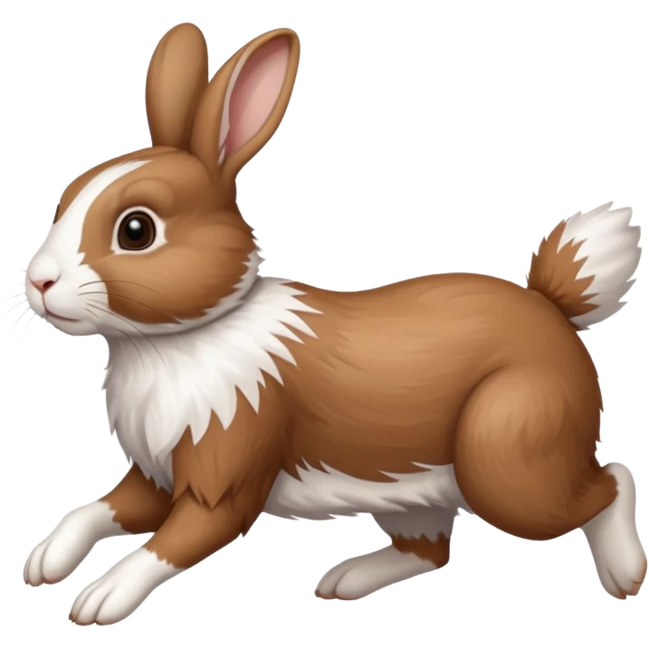 High resolution of a running farm rabbit emoji