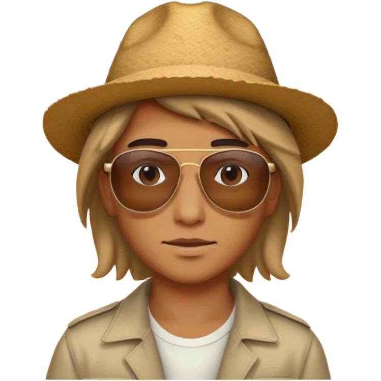 person living in desert just face, hair showing emoji