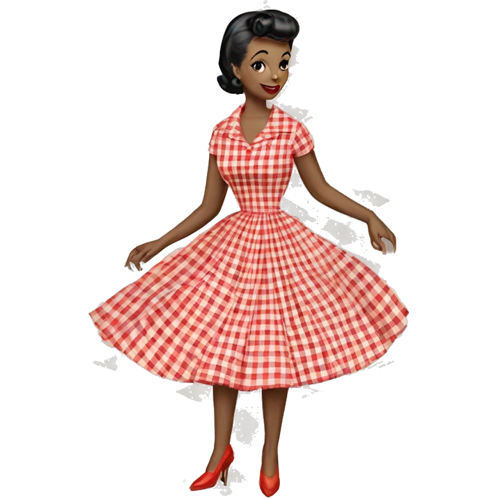 vintage 50's dress gingham dress emoji