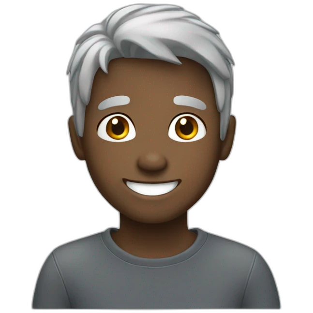happy boy with gray hair emoji