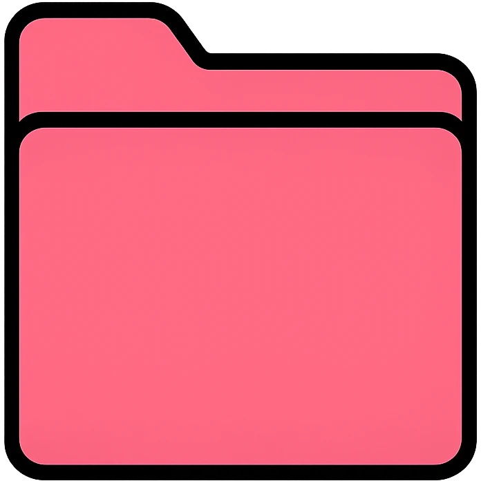 Pink document folder with a tab on top, professional office style emoji