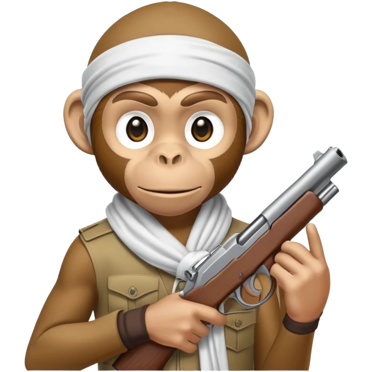 Durag monkey with gun emoji