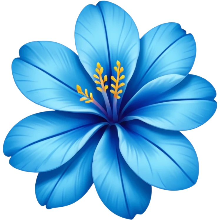 super realistic blue hawaiian flower emoji