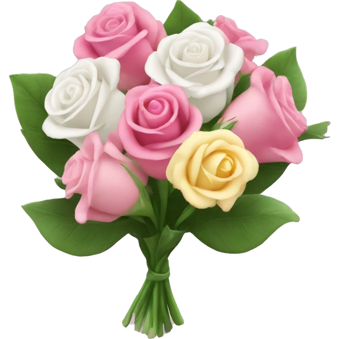 Bouquet de fleur de couleur rose et blanche emoji