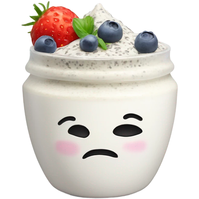 Yoghurt with chia seeds  emoji
